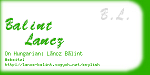 balint lancz business card