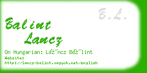 balint lancz business card